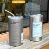 Ly Giữ Nhiệt Americano Inox 304 600ml Đúc Liền Cao Cấp, Nắp Đậy và Ống Hút Tặng