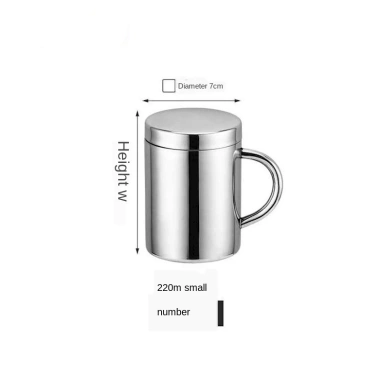 Ly Inox 304 Nắp Đậy và Tay Cầm Chống Trượt 200-400ml - Đồ Uống Cà Phê và Nước