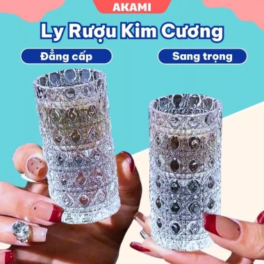 Ly rượu thủy tinh 20ml cao cấp kim cương - Phù hợp rượu Tây & Việt, giá ưu đãi 62k