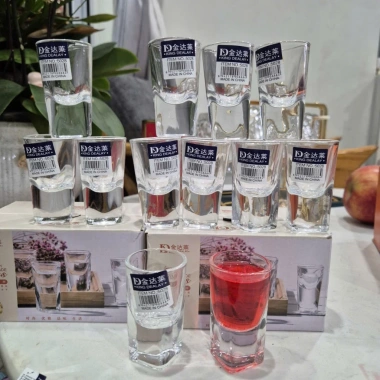 Ly rượu thủy tinh 20ml cao cấp kim cương - Phù hợp rượu Tây & Việt, giá ưu đãi 62k