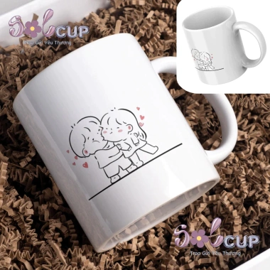 Ly Sứ Cặp Đôi Valentine 14/2 - Quà Tặng Lãng Mạn, Cốc Uống Nước Decor Xinh Giá 20.000 VND 2