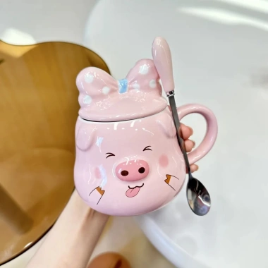 Ly sứ heo hồng dễ thương 400ml: Quà sinh nhật, quà tặng bạn gái, bạn thân 7