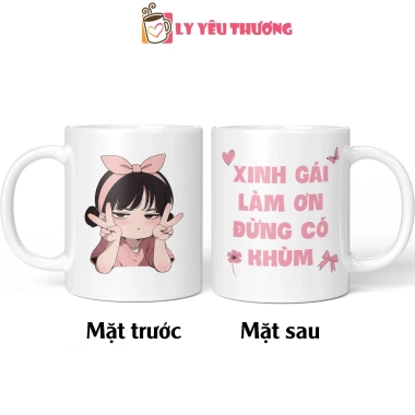 Ly sứ Xinh Gái Đừng Khùm Quà tặng bạn gái hài hước giá 69.000 VNĐ 2