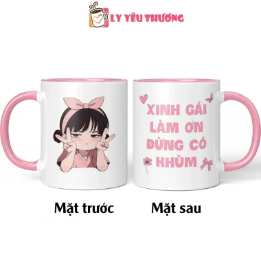 Ly sứ Xinh Gái Đừng Khùm Quà tặng bạn gái hài hước giá 69.000 VNĐ 3