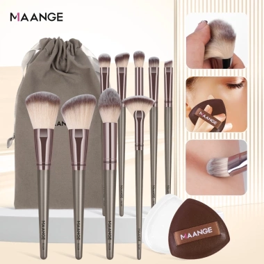 MAANGE Bộ cọ trang điểm chuyên nghiệp 9 cây da cao cấp kèm hộp bảo quản - Giá giảm 59.000₫