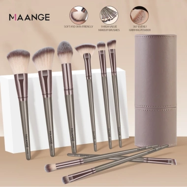 MAANGE Bộ cọ trang điểm chuyên nghiệp 9 cây da cao cấp kèm hộp bảo quản - Giá giảm 59.000₫