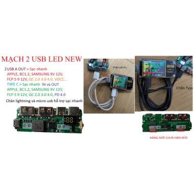 Mạch sạc dự phòng nhanh 18W/22.5W/25W Type-C, Micro, 2 USB - Giá chỉ 29.000đ 2