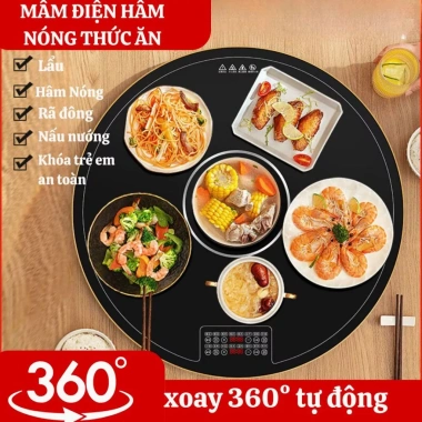Mâm Điện Xoay 360° Đa Năng Bếp Từ 2.200W - Hâm Nóng Thức Ăn Xung Quanh, Giá 1.53 Triệu 2