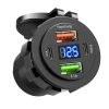 Màn hình kỹ thuật số 120W Bộ sạc ô tô PD kép 4 cổng nhanh cho RV, ô tô, xe máy 9