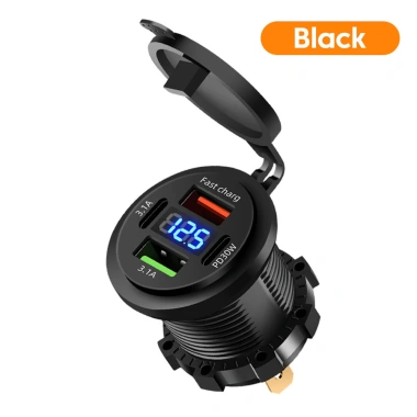 Màn hình kỹ thuật số 120W Bộ sạc ô tô PD kép 4 cổng nhanh cho RV, ô tô, xe máy 10