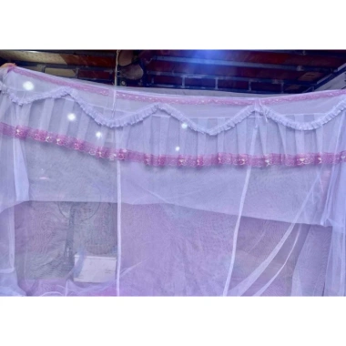 Màn tuyn dây hoa hồng 2 tầng sang trọng – Mùng ngủ chống muỗi cao cấp M2 có cửa, giá chỉ 130k 5