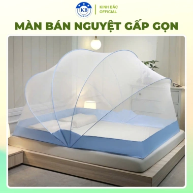 Màn Xếp Bán Nguyệt Kinh Bắc Cao Cấp 1m35 - Mùng Chống Muỗi Gấp Gọn Người Lớn 286k