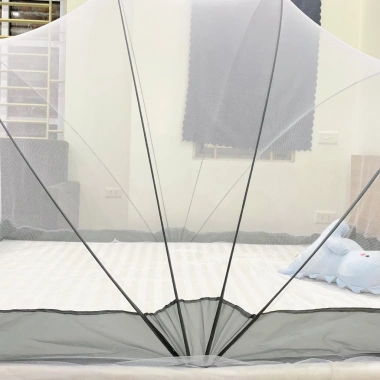 Màn Xếp Bán Nguyệt Kinh Bắc Cao Cấp 1m35 - Mùng Chống Muỗi Gấp Gọn Người Lớn 286k