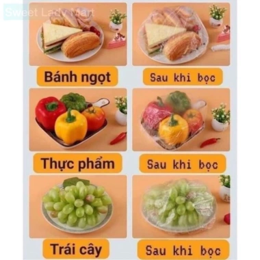 Màng Bọc Thực Phẩm PE Gấu Co Chun Giãn 5 Túi 500 Chiếc - Giá 60k, Tái Sử Dụng 5