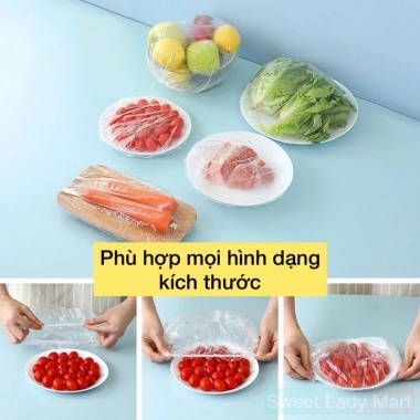 Màng Bọc Thực Phẩm PE Gấu Co Chun Giãn 5 Túi 500 Chiếc - Giá 60k, Tái Sử Dụng 6