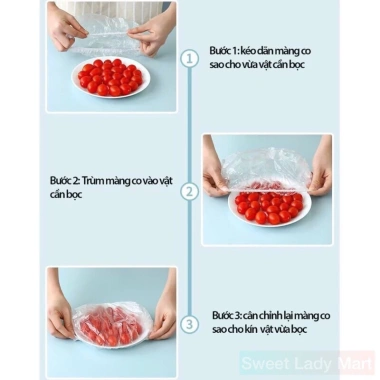 Màng Bọc Thực Phẩm PE Gấu Co Chun Giãn 5 Túi 500 Chiếc - Giá 60k, Tái Sử Dụng 7