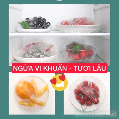 Màng Bọc Thực Phẩm PE Gấu Co Chun Giãn 5 Túi 500 Chiếc - Giá 60k, Tái Sử Dụng 8