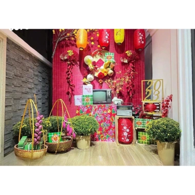 Mành tăm đỏ 1,6m x 2m - Trang trí Tết, Giá rẻ 336.000đ, giảm 20% tại kho xả 3