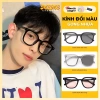 Mắt kính đổi màu nam nữ vuông to TR90 cao cấp, chống ánh sáng xanh UV, thời trang MEME Y17 - 74.998₫