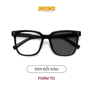 Mắt kính đổi màu nam nữ vuông to TR90 cao cấp, chống ánh sáng xanh UV, thời trang MEME Y17 - 74.998₫ 10