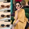 Mắt kính râm mát nữ chụp ảnh áo dài Tết 2.025 - gọng oval kim loại tráng gương, sang trọng 125k