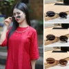 Mắt kính râm mát nữ chụp ảnh áo dài Tết 2.025 - gọng oval kim loại tráng gương, sang trọng 125k 8
