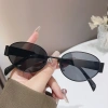 Mắt kính râm mát nữ chụp ảnh áo dài Tết 2.025 - gọng oval kim loại tráng gương, sang trọng 125k 10