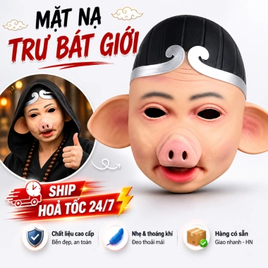Mặt Nạ Cao Su Lợn Trư Bát Giới COS Halloween Kinh Dị Mũ Trùm Đầu Trang Phục 179,100đ