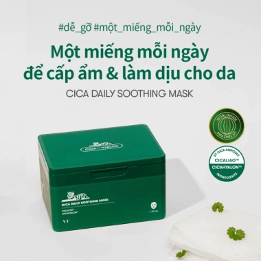 Mặt Nạ CICA Daily Soothing 30 miếng - Dưỡng Da Hằng Ngày, Giá 400.400 VNĐ | VT Cosmetics 5 Mặt Nạ CICA Daily Soothing 30 miếng - Dưỡng Da Hằng Ngày, Giá 400.400 VNĐ | VT Cosmetics 5