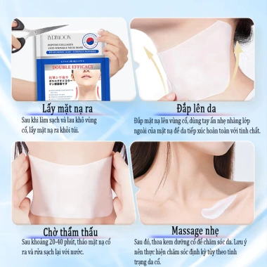 Mặt nạ cổ 10 miếng chống nhăn săn chắc cấp ẩm dưỡng trắng làm sáng da 148.000₫