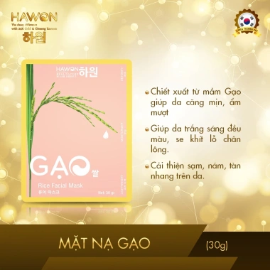 Mặt Nạ Gạo Tinh Khiết HAWON 30g Dưỡng Trắng Thải Độc Da Căng Mọng Giá 7.500 VND 2
