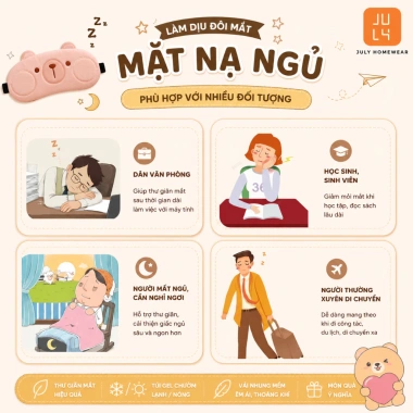 Mặt nạ mắt Capybara thoáng khí kèm gel massage giảm mỏi mắt, chống chói, bảo vệ mắt 4
