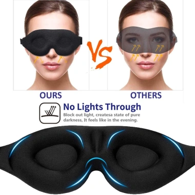 Mặt nạ mắt đen ngủ 3D chặn ánh sáng, mềm thoải mái, du lịch, cắm trại, giá 52.920đ 5