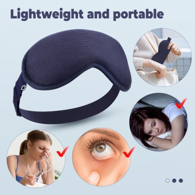 Mặt Nạ Mắt Điện 3D Điều Chỉnh Nhiệt - Máy Massage Thông Minh Giảm Mệt Mỏi, Quầng Thâm, Bịt Mắt Ngủ
