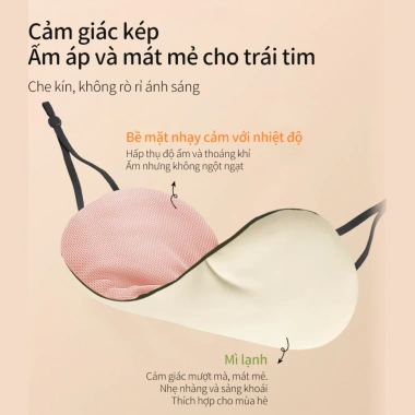 Mặt Nạ Mắt Giấc Ngủ Hai Mặt Ấm Mát, Vải Thoáng Khí - Chỉ 44.000 VND