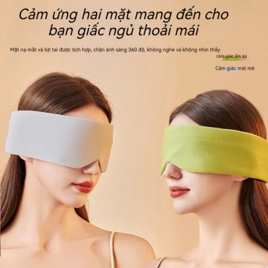 Mặt nạ mắt thoáng khí, chống ánh sáng, mát mẻ ấm áp, giảm mệt mỏi, hỗ trợ ngủ - Lụa băng