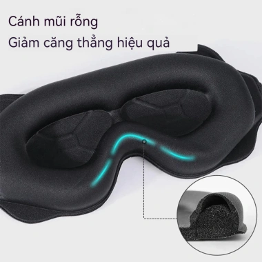 Mặt Nạ Ngủ 3D Dễ Thương Chặn Ánh Sáng, Mềm Mại, Thoáng Khí - Phù Hợp Du Lịch & Văn Phòng