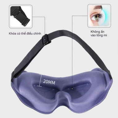 Mặt Nạ Ngủ 3D Dễ Thương Chặn Ánh Sáng, Mềm Mại, Thoáng Khí - Phù Hợp Du Lịch & Văn Phòng