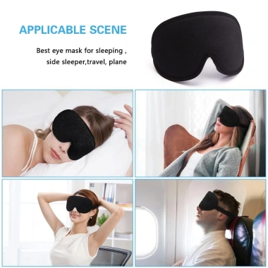 Mặt nạ ngủ 3D phòng lớn chặn đèn, hỗ trợ ngủ, bít mắt, 2 nút tai - giảm giá 18% 7