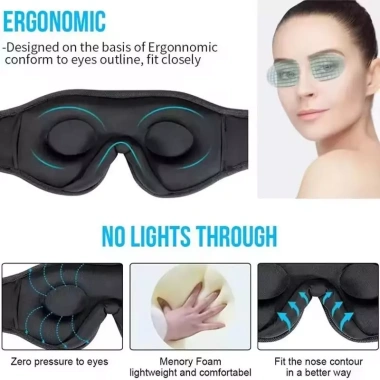 Mặt Nạ Ngủ Bluetooth 3D Mềm Mại - Tai Nghe Băng Đô Âm Nhạc, Giảm Đau Đầu, Thích Hợp Du Lịch - Giá 300.633 VND