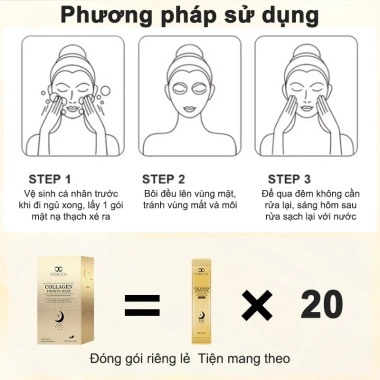 Mặt nạ ngủ collagen 4ml*20pcs - Dưỡng ẩm, căng da, mịn da, cải thiện xỉn màu, 119k