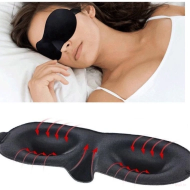 Mặt nạ ngủ màu đen thoáng khí 3D nhẹ - Phù hợp máy bay, phòng ngủ, giá 21.600₫ 2