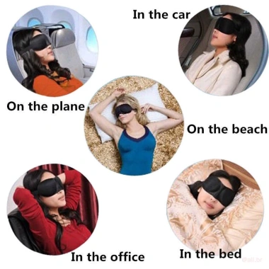 Mặt nạ ngủ màu đen thoáng khí 3D nhẹ - Phù hợp máy bay, phòng ngủ, giá 21.600₫ 4
