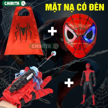 Mặt Nạ Người Nhện, Găng Tay Bắn Tơ Spiderman - Bộ Đồ Chơi Bé Trai Chirita 49k