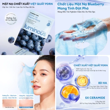 Mặt Nạ PDRN Colorkey Luminous Thuần Chay 25ml Dưỡng ẩm Căng Bóng Chống Lão Hóa 10 miếng