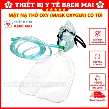 Mặt Nạ Thở Oxy TBYT Bạch Mai - Oxy Dưỡng Da, Có Túi và Không Túi, Giá Ưu Đãi 17.000
