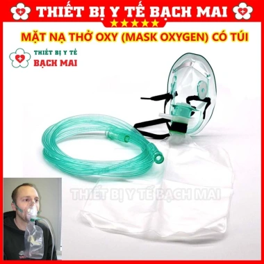 Mặt Nạ Thở Oxy TBYT Bạch Mai - Oxy Dưỡng Da, Có Túi và Không Túi, Giá Ưu Đãi 17.000