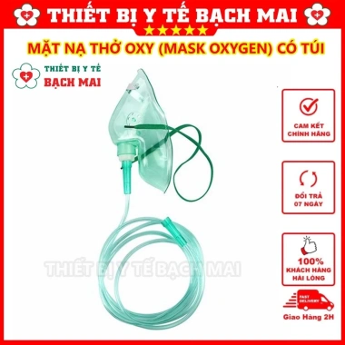 Mặt Nạ Thở Oxy TBYT Bạch Mai - Oxy Dưỡng Da, Có Túi và Không Túi, Giá Ưu Đãi 17.000