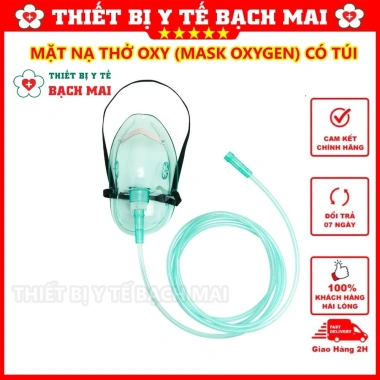 Mặt Nạ Thở Oxy TBYT Bạch Mai - Oxy Dưỡng Da, Có Túi và Không Túi, Giá Ưu Đãi 17.000