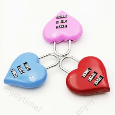 Mặt Số Mini Mã Mật Khẩu Ổ Khóa Trái Tim - Khóa Kim Loại An Toàn Vali Du Lịch Bền Đẹp